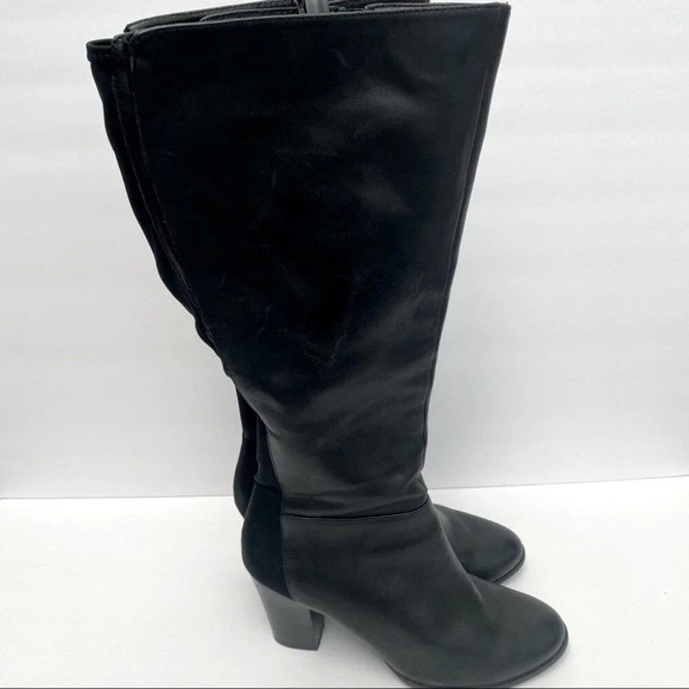Me too Harlow Black Leather Over the Knee Boots Size 9 1/2